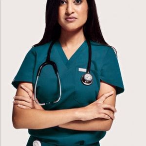 Figs Catarina™ One-Pocket Scrub Top Caribbean Blue